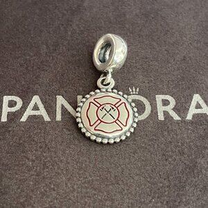 Pandora Firefighter Dangle Charm, Mixed Enamel